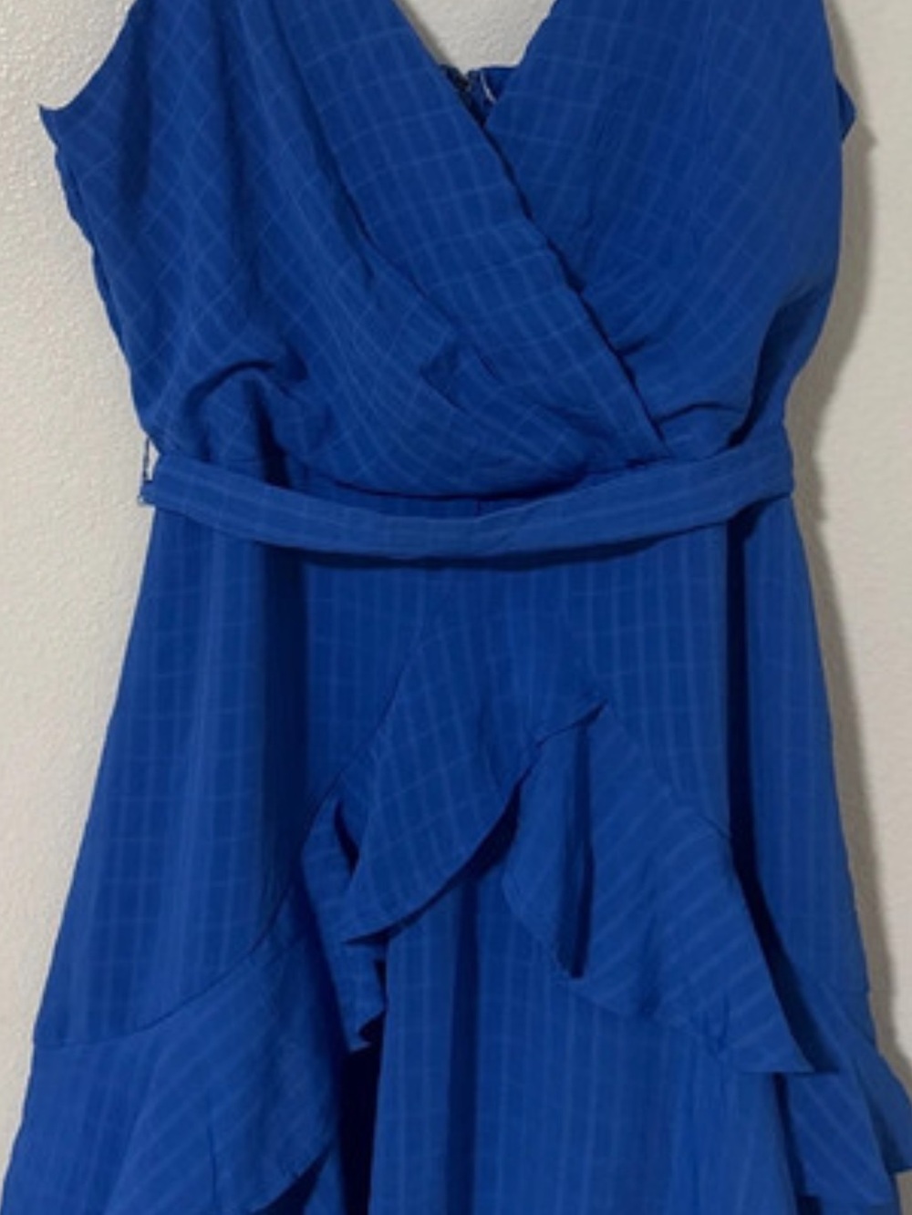 Trixxi Royal Blue Ruffled Wrap Dress